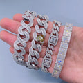 New Arrival Ready to Ship Mens Fashion Hip Hop Bling Iced Out Moissanite Cuban Bracelet