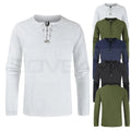 100% Hemp Cheap Plus Size 3XL Pullover Casual Custom Solid Color Polo Men's Cotton Linen Long Full Sleeves T-Shirt With Pocket