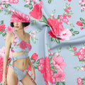 Polyester Custom Design Floral Printing Swimwear 4 Way Stretch Knit Fabric Made Recycled Plastic Bottles