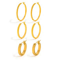 JOOLIM  High End 18K Gold Plated Gear Chunky Big Band Hoop Earrings Jewelry Stainless Steel for Women