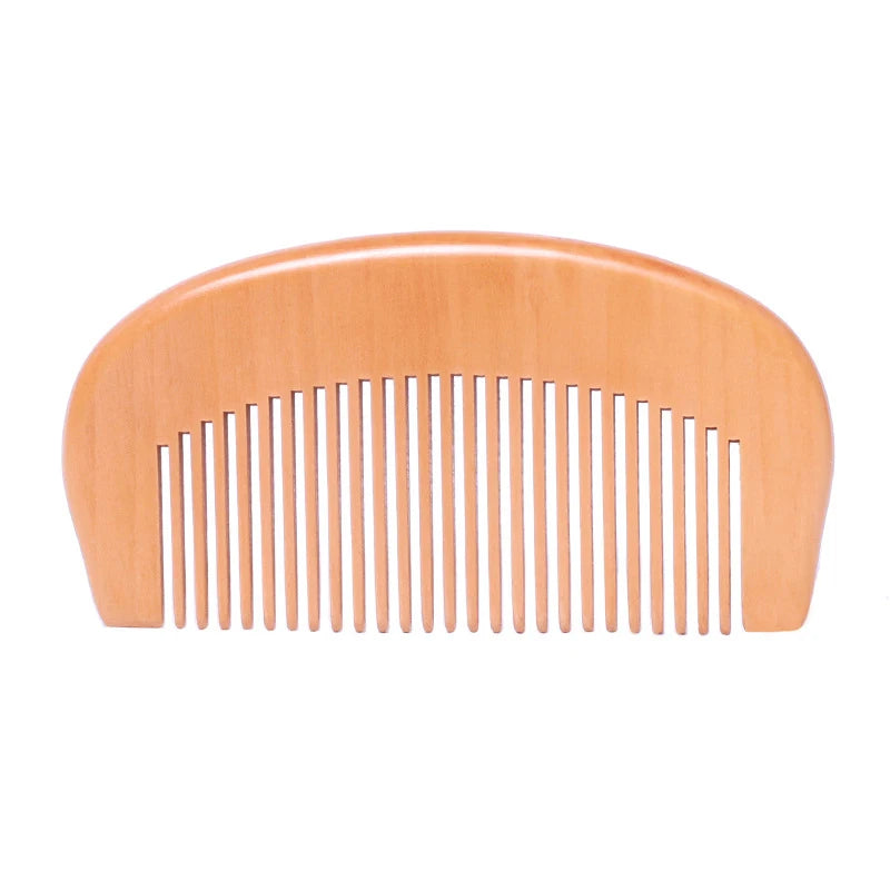 Portable Women Men Natural Wooden Comb Hair Beard Detangler Anti Static Wood Brush for Detangling and Styling Wet Dry Hair