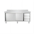 Hotel and Restaurant Working Table Stainless Steel Kitchen Storage Cabinet with Drawers for Commercial Kitchen