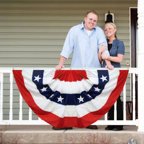 American Pleated Fan Flag 3x6 Feet American US Bunting Flags Half Fan Banner USA Pleated Fan Flag