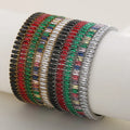 Fashion Waterproof Jewelry Multicolor Zircon Tennis Bracelet Tarnish Free 18k Gold Plated Stainless Steel Bracelet for Women