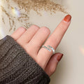 Rainbowking S925 Sterling Silver Cross Black English Ring Female Power of Faith Ring Simple Fashion Fine Jewelry Ring