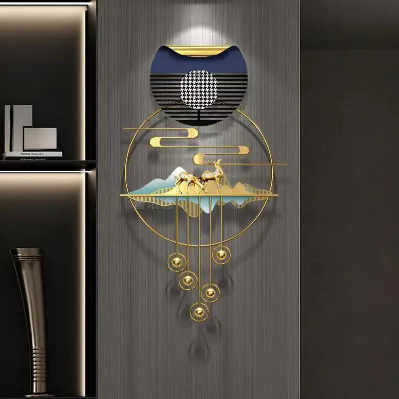 72x82cm Dropshipping Products 2024 3d Metal Handicraft Decoration Living Room Wall Creative Iron Light Luxury Wall Art Hanging