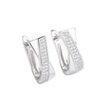 New Luxury 925 Sterling Silver Fashion Simple Geometric Cross U-shaped Zircon Hoop Earrings for Women