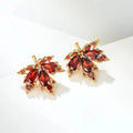 2023 Statement Korean Earrings Cute Red Maple Leaf Stud Earrings Fine Jewelry Earrings for Woman