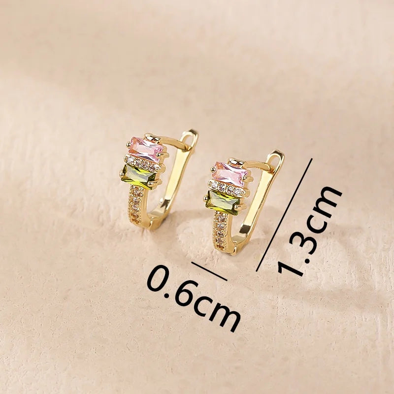 Bisuterias Women's Huggies Hoop Earrings With 18K Laminated Gold Plated Brass and Cubic Zirconia Wholesale Earrings Women