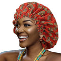 Large Size Women Satin Lined Double Layer Reversible African Print Ankara Bonnet-Travel Business Daily Four Seasons