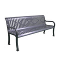 Custom Design Outdoor Public Park Antique Slatted Steel Waiting Bench Seating Outside Garden Patio Decorate Metal Seat Benches
