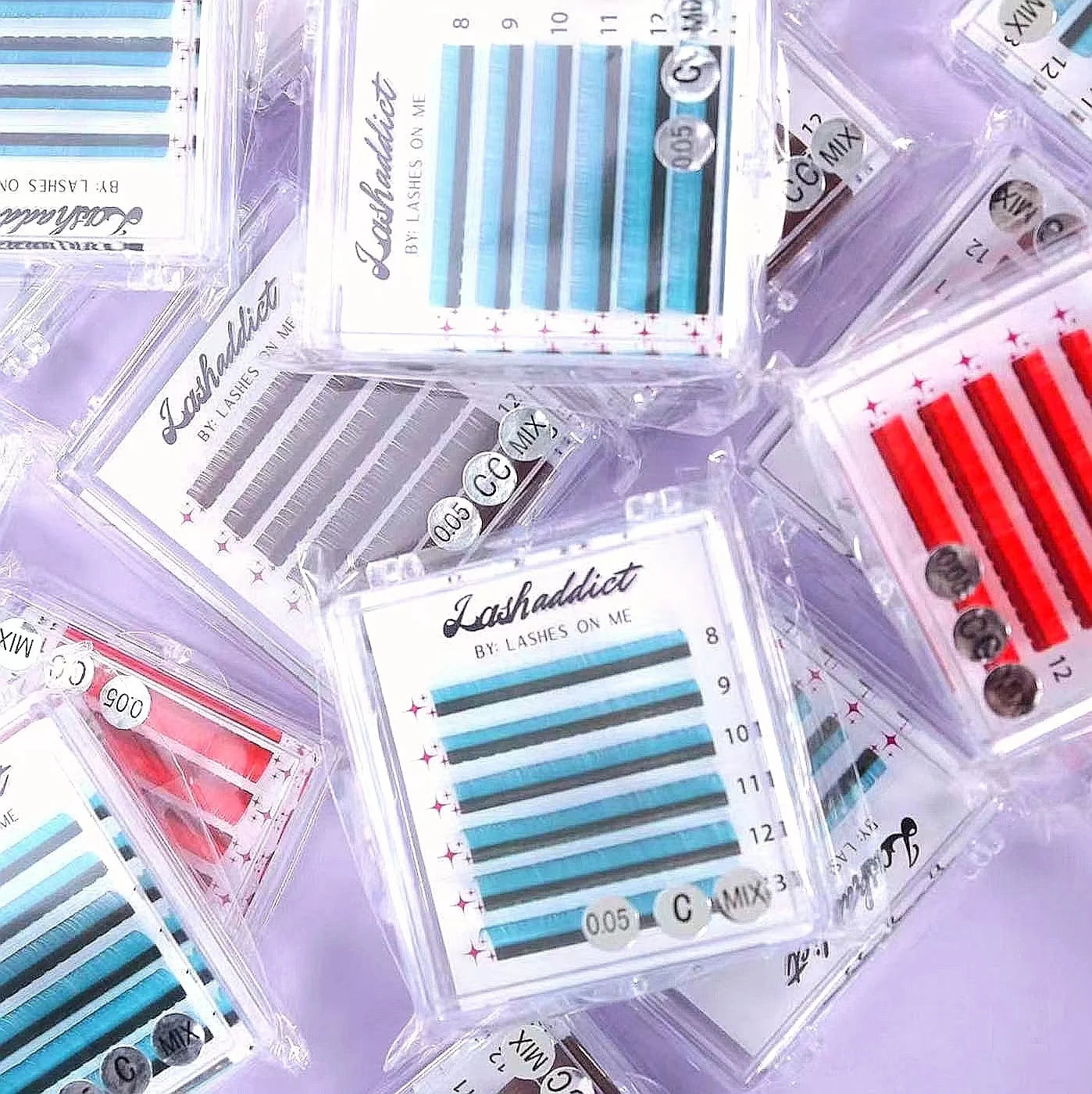 Wholesale Price Colorful Individual Lashes Extensions Volume Lash Extension Real Eyelashes Color