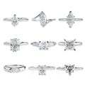 Fashion Simply Prong Set Fancy Shape Moissanite Engagement Ring Sterling Silver Ring Silver Woman