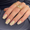 Custom Luxury Design Short Square Reusable Gel False Nails Set With Glue Wholesale Soft Gel Sliver Chrome Press on Nails