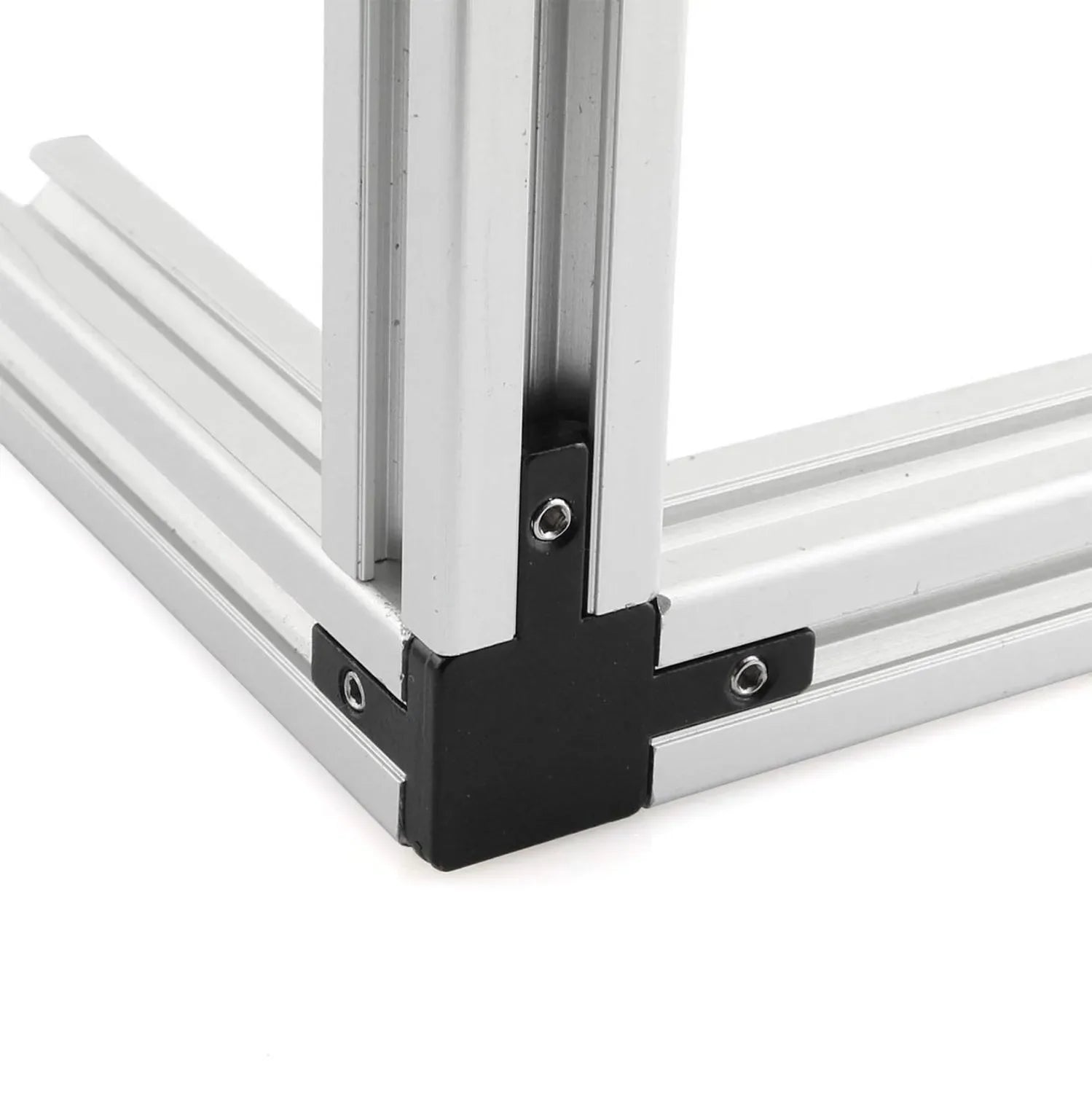 Wholesale Black Anodized Aluminum 3-Way Hidden Angle Bracket Construction Corner Brackets Extrusion Frame Connector