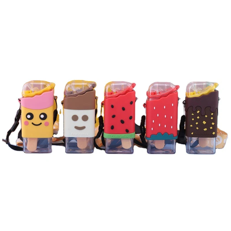 Drinking Ware Ice Cream Cup Leakproof Botellas De Agua Children Water Bottle Bpa Free Portable Plastic Drink Bottles