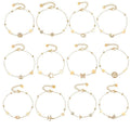 G4032 Wholesale 18k Gold Plated Stainless Steel Star Crown Butterfly Heart Charm Bracelet Fashion Jewelry Bracelets for Women