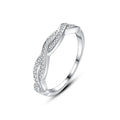 Daidan Ring Silver 925 Women Twist Infinity 925 Silver Rings With Cubic Zirconia