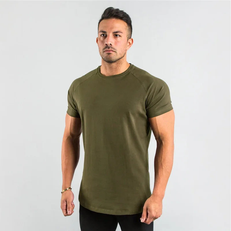 2022 Summer Quick Dry Short Sleeve Sports Clothes Cotton Gym Sports Fitness T-shirt Men's T-shirts