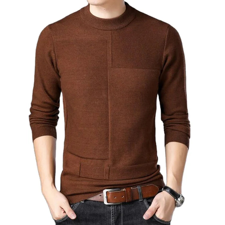 Wholesale Mens Sweaters 2022 Winter Christmas Sweater Men Pullover Men Solid Color Turtleneck Pull Homme Male Clothes