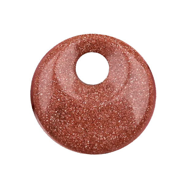 Fashion 20MM Pendant Syn.Goldstone Round Shaped Crystal Healing Stone Charms Handicraft Decoration for Necklace Making As Gift