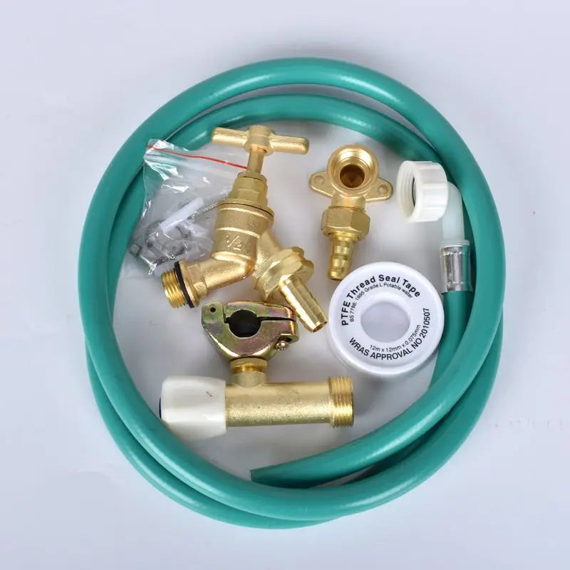 Hongchen Z72002 Garden Tap Kit for Greenhouse and Outdoor Use Brass+PVC Material 1/2" PVC Hose Easy Installation Inexpensive