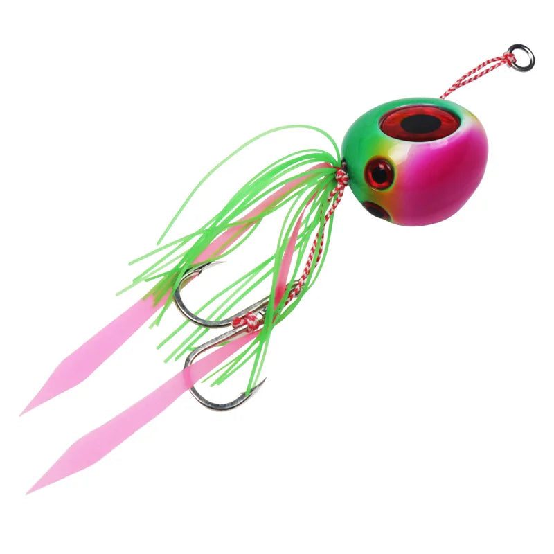 60g DIY Multi-Colorful Salty Rubber Jigging Lures Octopus Kabura Jigs Tai Rubber