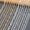 C267 1M/Lot 18K Gold Plated Copper Thick Silver Nickel Free Jewelry Accessories Chain for DIY Bracelet Necklace Making Passes
