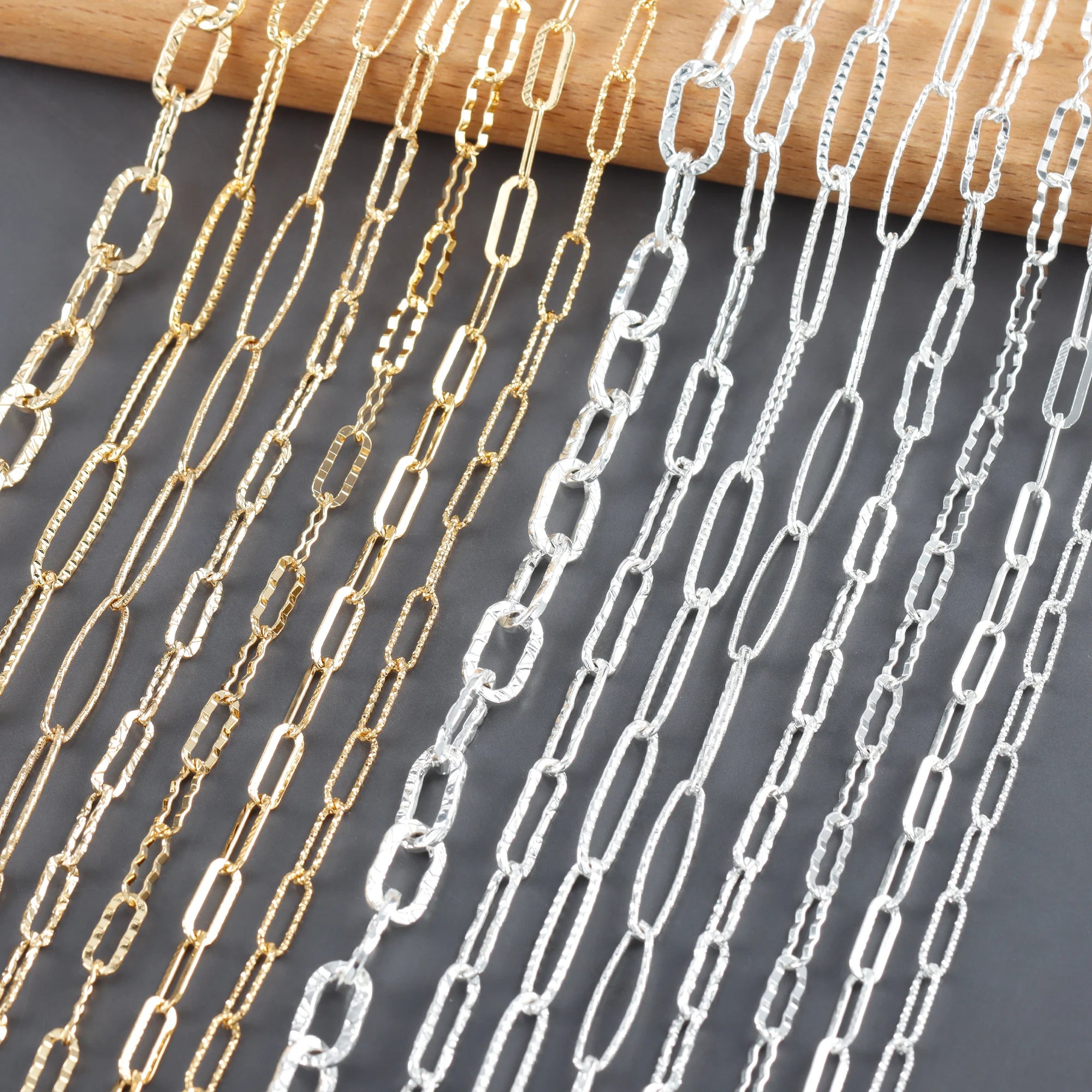 C267 1M/Lot 18K Gold Plated Copper Thick Silver Nickel Free Jewelry Accessories Chain for DIY Bracelet Necklace Making Passes