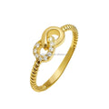 Wholesale Gemstone Diamond Infinite Lucky Real Genuine Gold 14kt Cubic Zircon Solid Gold Ring Sweety Women
