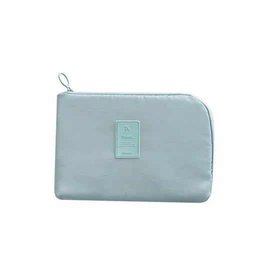 Multi Functional Power Bank Data Cable Charger Organizer Bag Travel Digital Bag Sky Blue Twill Oxford Digital Storage Bag Eco