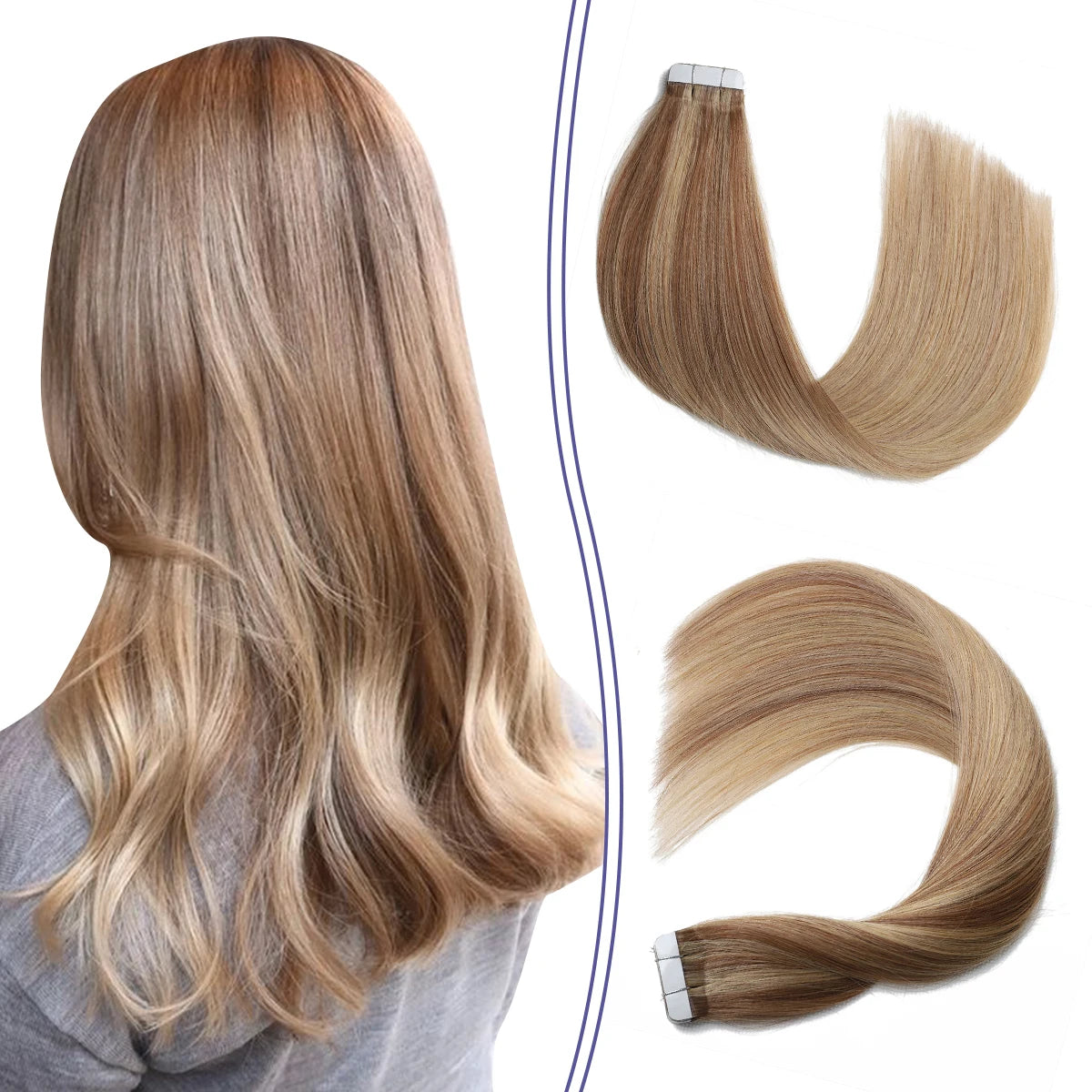 Top Selling Wholesale Price 24 Hours Shipping Balayage 10A Virgin Remy Tape in Human Hair Extensions