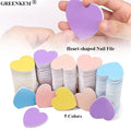 New 100/180 Grit Heart-shaped Nail File Heart-shaped Nail Polishing Shaping Sponge File Non Falling Sanding Nail File