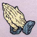 High Quality 3D Praying Hands Applique Iron-On Sew Embroidery Pinstar XPREM0021 Pantone Color Custom Size Patches OEM No Minimum