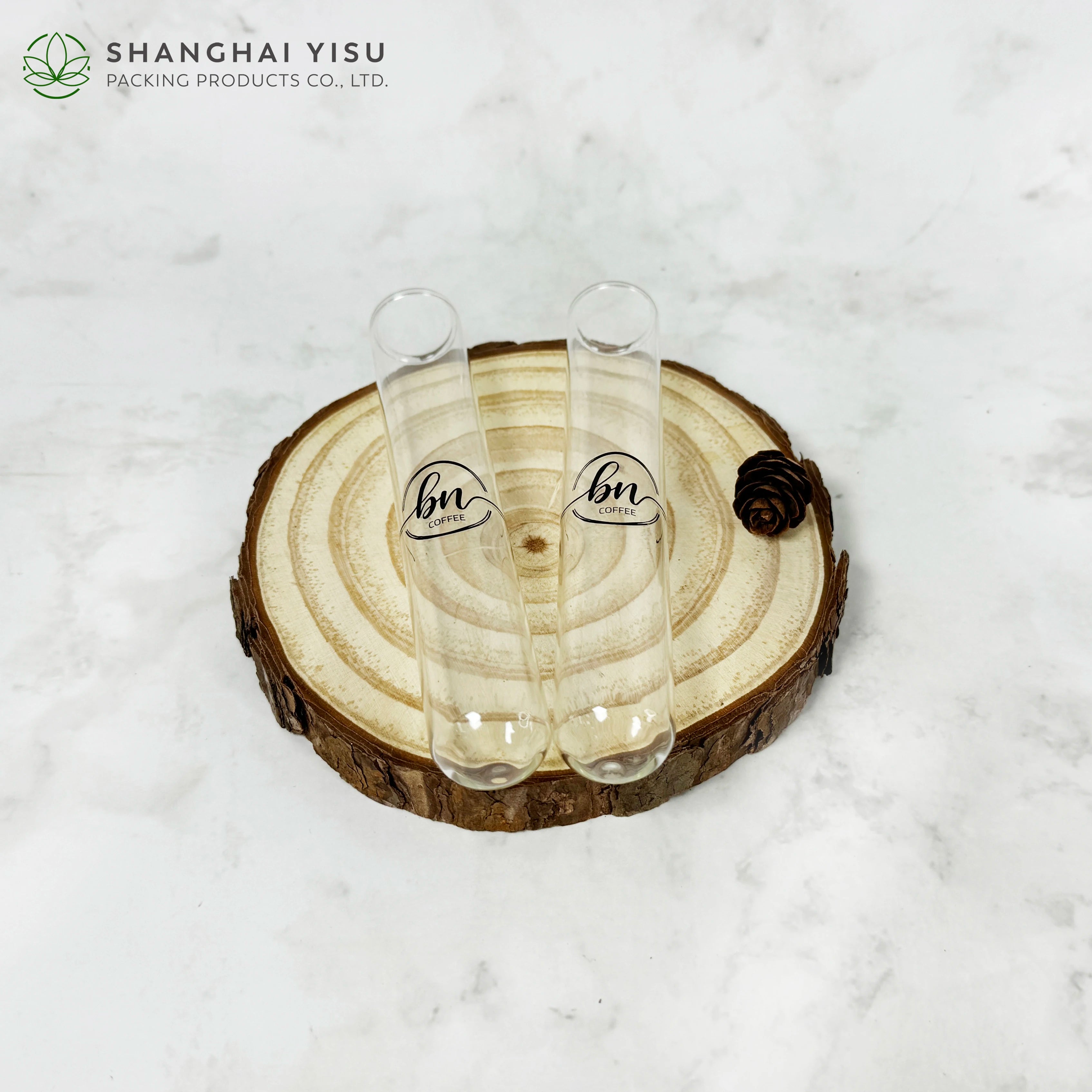 Eco-friendly glass tea tube with cork glass tube for tea packaging