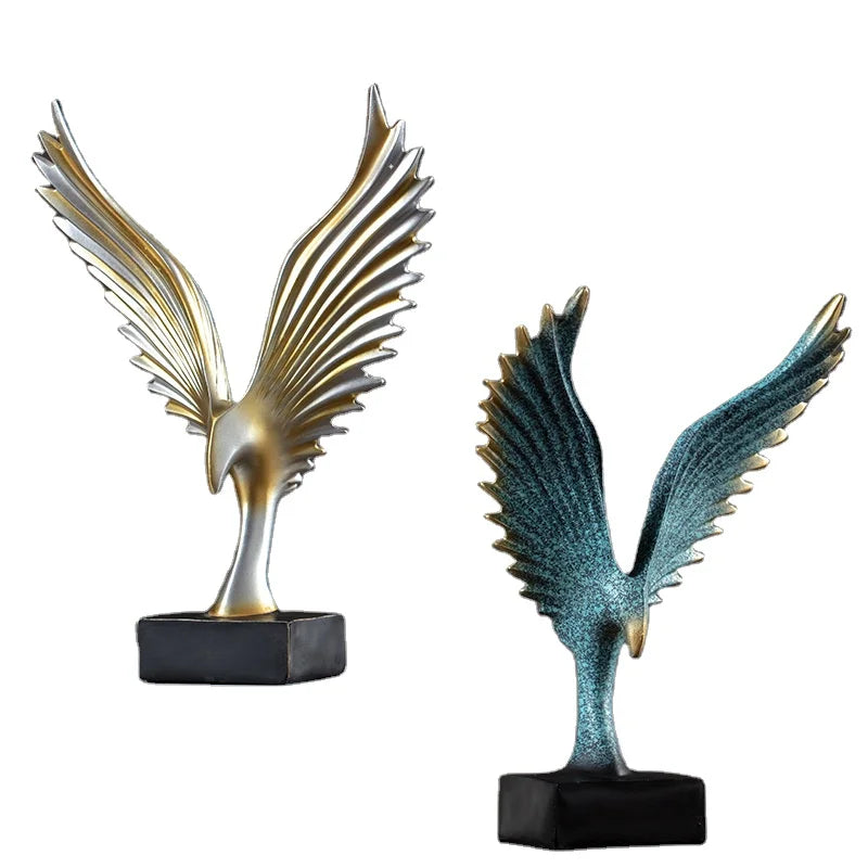 2025 Custom Resin Abstract Flying Wing Decoration Pieces Luxury Home Accessories Resin Eagle  Statue