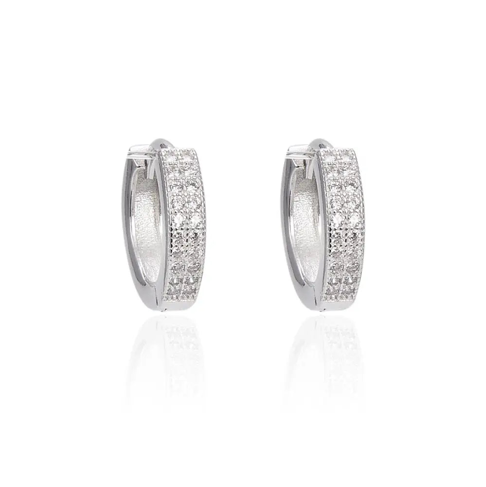 Fine Jewelry Cubic Zircon Bride Hoop Earrings Inlaid Shiny CZ Stone Crystal Mini Circle Earrings Women Gift