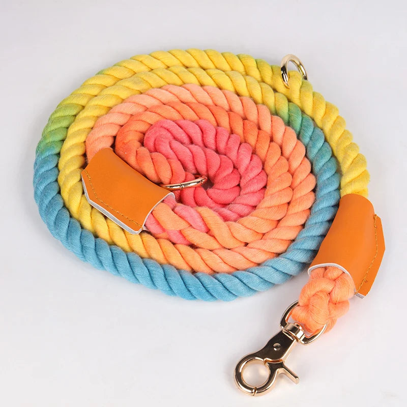 OKEYPETS Best Welcome Fashion Colorful Handmade Dog Lead Soft Multifunction Hemp Rope Dog Cotton Leash