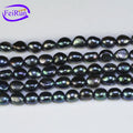 Feirun 9-10mm Baroque Shinning 3A Grade Peacock Black Pearl Strand Freshwater Baroque Pearl Beads