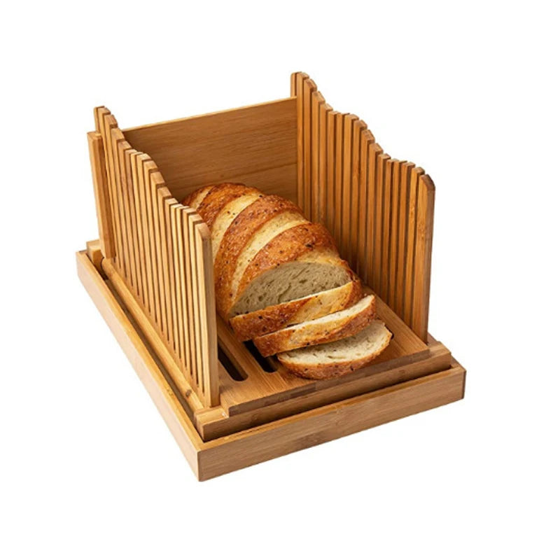 Adjustable Bamboo Chopping Block Compact Foldable Cutting Board with Crumb Tray for Wood Cheese Chopping Guide