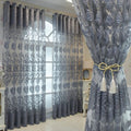 Sheer Curtains Elegant Embroidered Floral Semi Sheers European Style Tulle Voile Gauze Window Curtain Drape Panels