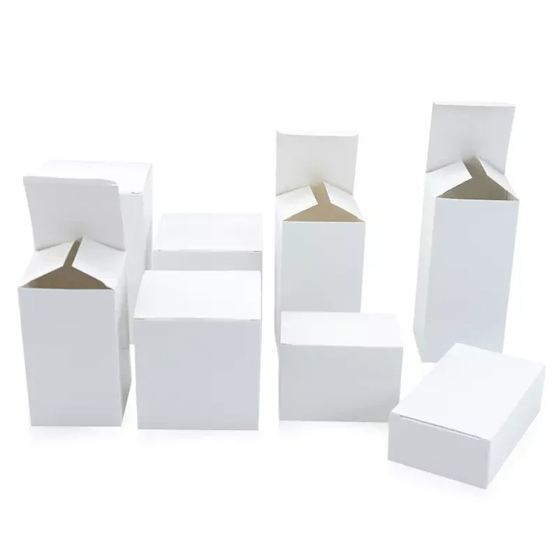 Recyclable Multi Size Foldable Product Packaging Small White Box Plain White Paper Box Accept Customization Packaging Paper Box