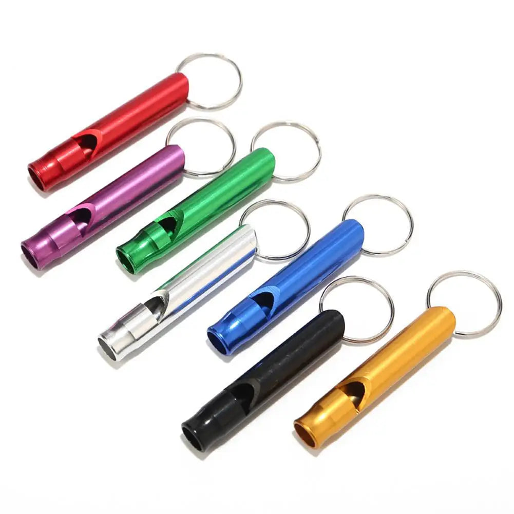 Wholesale Aluminum Alloy Multicolor Outdoor Life-Saving Survival Emergency Metal Whistle Self Defense Keychain for Women