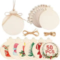 Wooden Creative Christmas Blank Hang Tag Holiday Decoration Cartoon DIY Christmas Ball Color Label