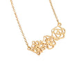 Personalized Birth Flowers Choker Necklace Birth Flowers Women Bracelet Wholesale Stainless Steel Fashion Jewelry Set