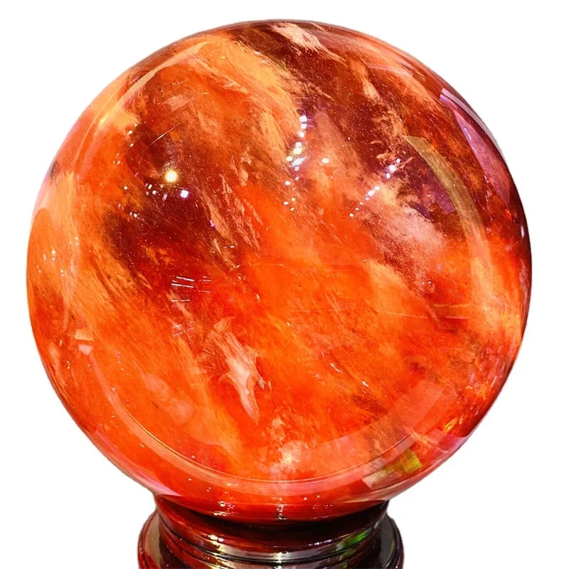 Wholesale Healing Red Crystal Ball Big Smelting Stone Sphere For Meditation