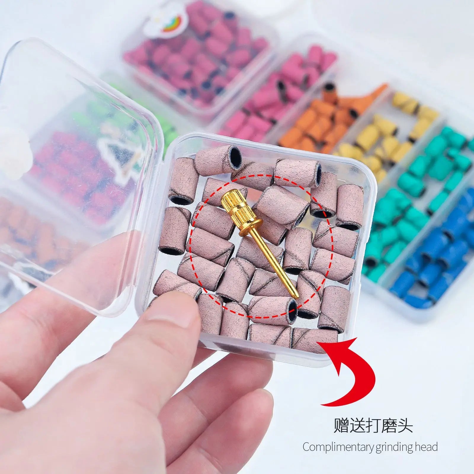 30pcs Colorful  Nail Drill 180 Fine Grit Nail File Sanding Bands for Electric Nail Drill Machine Polisher