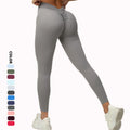 Custom Logo Gym Scrunch Butt Tight Sports High Waist Yoga Pants V Back Seamless Leggings for Women