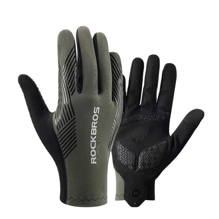 ROCKBROS Touch Screen Full Finger Cycling Gloves Summer Breathable MTB Road Bike Riding Gloves Women Men Bicycle Glove