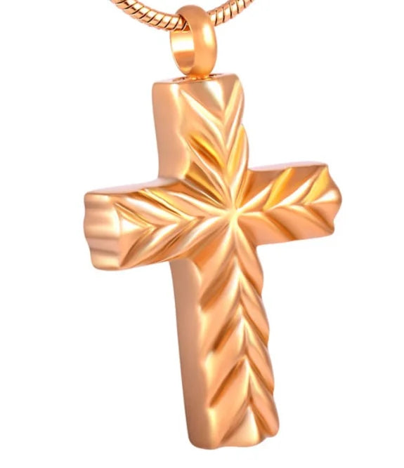 Stainless Steel Cross Urn Screw Gold Color Vintage Christian Cemetery Cremation Urn Pendant Celtic Necklace Memorial Jewelry